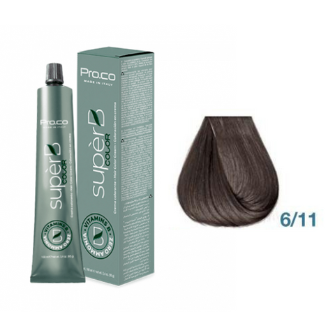 Краска для волос безаммиачная Pro.Color Super B Color Cream №6.11 Intensive Ash Dark Blond 100 мл 00-00021238 фото