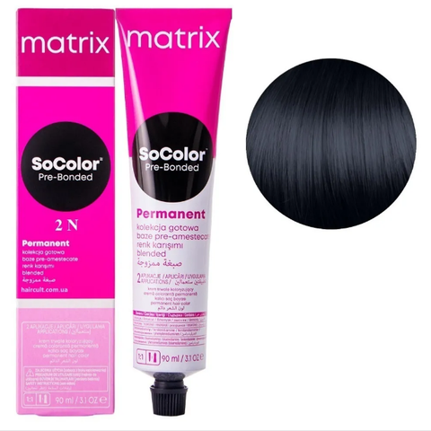 Крем-краска Matrix SoColor Pre-Bonded Cream №2N Натуральный черный 90 мл 00-00026503 фото