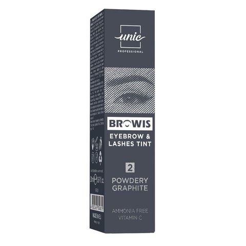 Краска для ресниц и бровей Unic Browis Eyebrow & Lashes Tint №2 Powdery Graphite 20 мл 00-00026813 фото