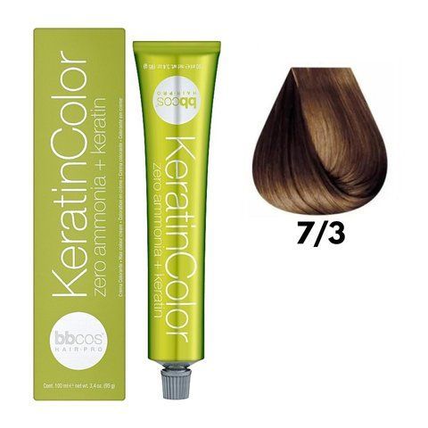 Крем-фарба безаміачна для волосся BBCos Keratin Color №7.3 Golden Blonde 100 мл 00-00023220 фото