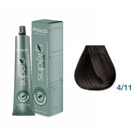 Краска для волос безаммиачная Pro.Color Super B №4.11 Intensive Ash Natural Brow 100 мл 00-00021228 фото