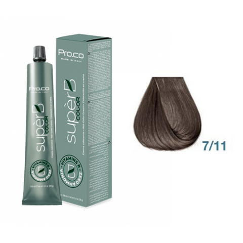 Краска для волос безаммиачная Pro.Color Super B №7.11 Intensive Ash Natural Blond 100 мл 00-00021246 фото