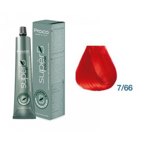 Краска для волос безаммиачная Pro.Color Super B Hair Color Cream №7.66 Blond Red Intense 100 мл 00-00021248 фото