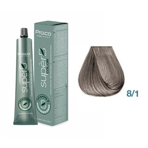 Краска для волос безаммиачная Pro.Color Super B Hair Color Cream №8.1 Light Ash Blond 100 мл 00-00021253 фото