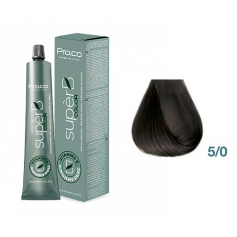 Краска для волос безаммиачная Pro.Color Super B Hair Color Cream №5.0 Light Brown 100 мл 00-00021229 фото