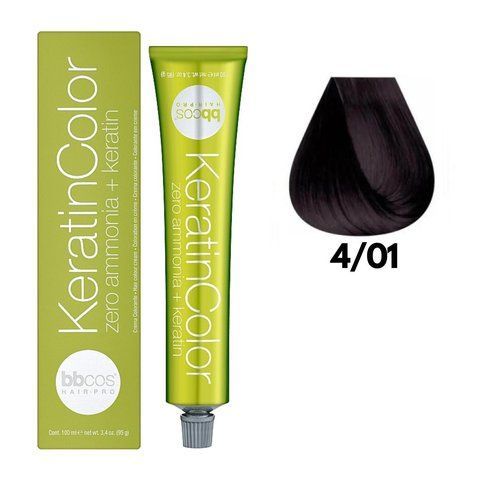 Крем-фарба безаміачна для волосся BBCos Keratin Color №4.01 Natural Chestnut 100 мл 00-00023185 фото