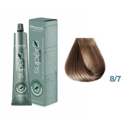 Краска для волос безаммиачная Pro.Color Super B Hair Color Cream №8.7 Beige Light Blond 100 мл 00-00021258 фото