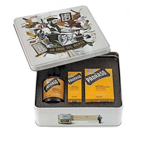 Набір подарунковий для догляду за бородою з 3-х предметів Proraso beard kit Wood and Spice 00-00012881 фото