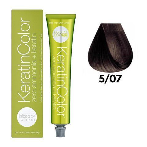 Крем-фарба безаміачна для волосся BBCos Keratin Color №5.07 Light Chestnut Tobacco 100 мл 00-00023193 фото