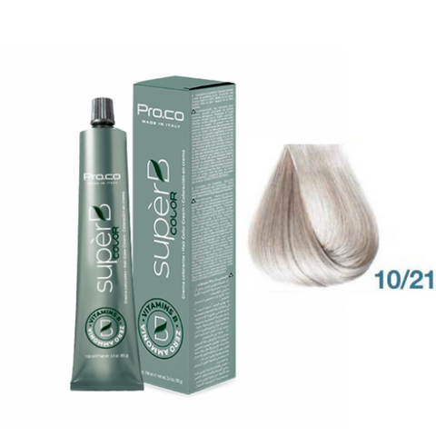 Краска для волос безаммиачная Pro.Color Super B Color Cream №10.21 Lightest Violet Ash Blond 100 мл 00-00021219 фото