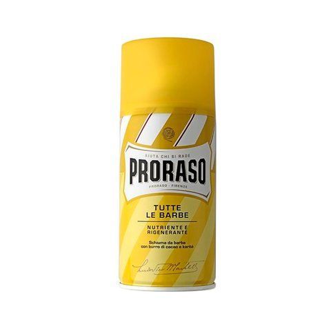Піна зволожуюча для делікатного гоління з олією ши та какао Proraso Shaving Foam Yellow Line 400 мл 00-00009179 фото