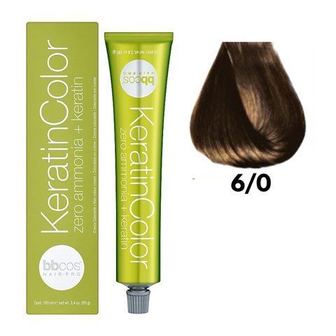 Крем-фарба безаміачна для волосся BBCos Keratin Color №6.0 Dark Blond 100 мл 00-00023201 фото
