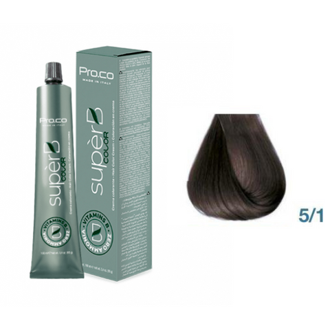 Краска для волос безаммиачная Pro.Color Super B Hair Color Cream №5.1 Ash Light Brown 100 мл 00-00021231 фото