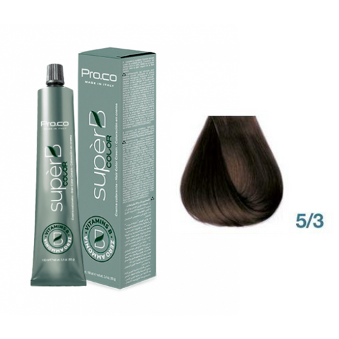 Краска для волос безаммиачная Pro.Color Super B Hair Color Cream №5.3 Golden Light Brown 100 мл 00-00021233 фото